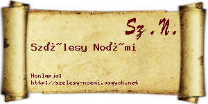 Szélesy Noémi névjegykártya